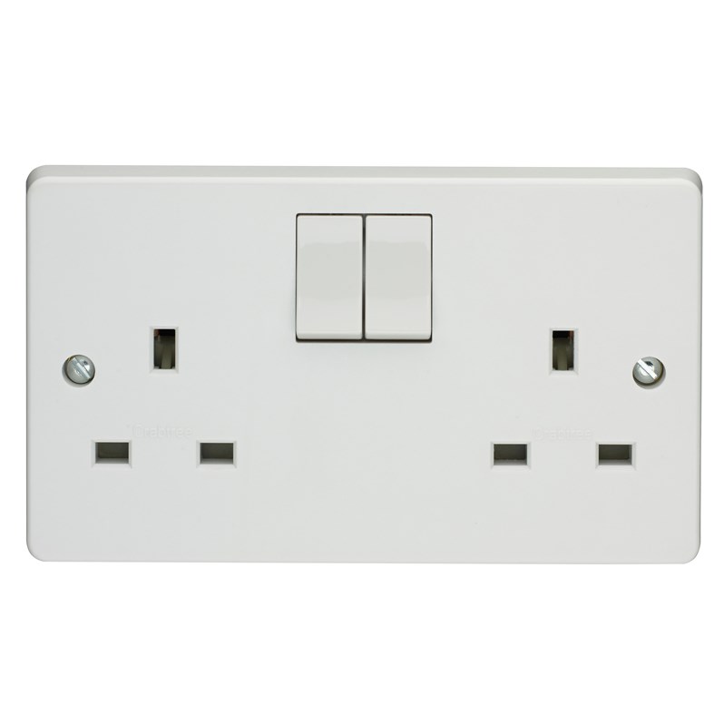 Crabtree Capital 2 Gang Double Pole Switched Socket 13A | 4306/D Now Just £1.92 + Vat