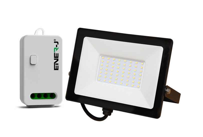ENER-J 50W LED Floodlight Pre Wired with ECO Series 500W Non-Dimmable RF receiver | EWS1068