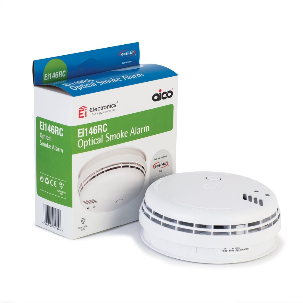 Optical Smoke Alarms for use in bedrooms, lounges & hallways